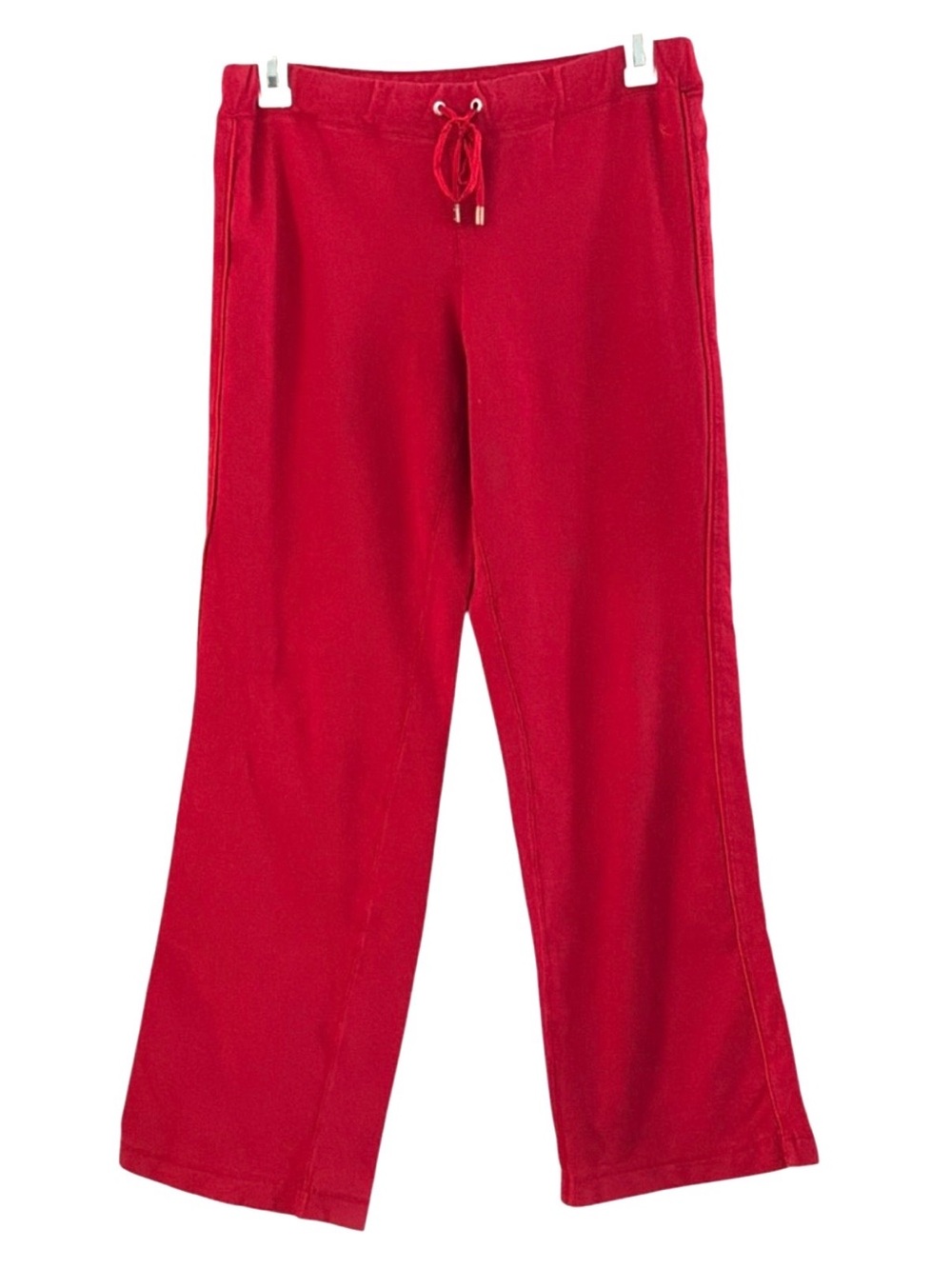 Danskin Now Jubilee Red Cotton Wide Flare Leg Track Lounge Y2K Pants Size M